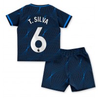 Chelsea Thiago Silva #6 Bortaställ Barn 2023-24 Korta ärmar (+ Korta byxor)